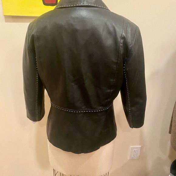Lamb leather jacket. Size Medium, black. - Picture 2 of 10